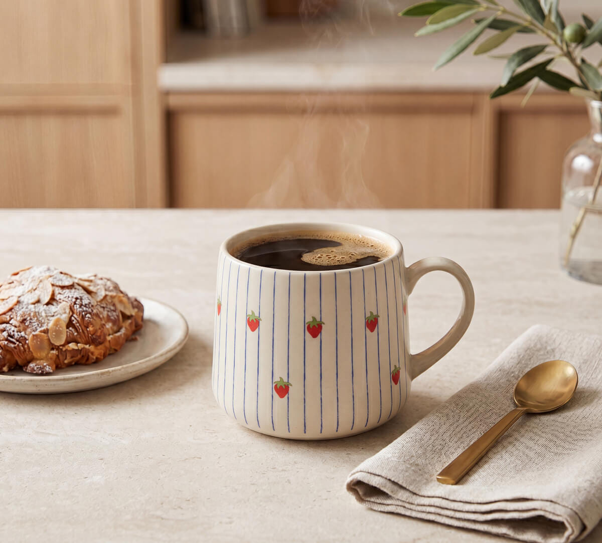 Banded Strawberries Coffee Mug