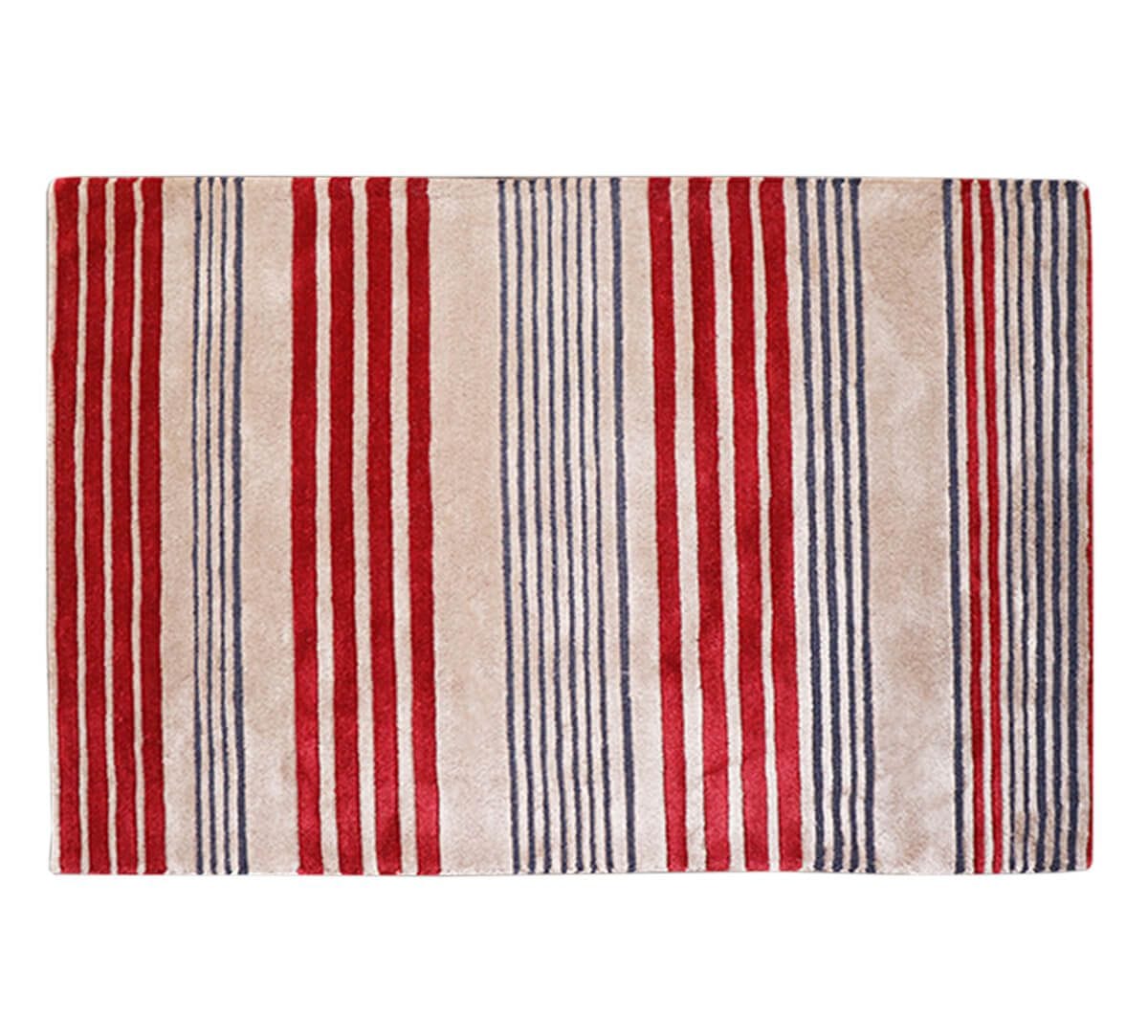 India Circus by Krsnaa Mehta Striped Wines 4ft x 6ft Rug