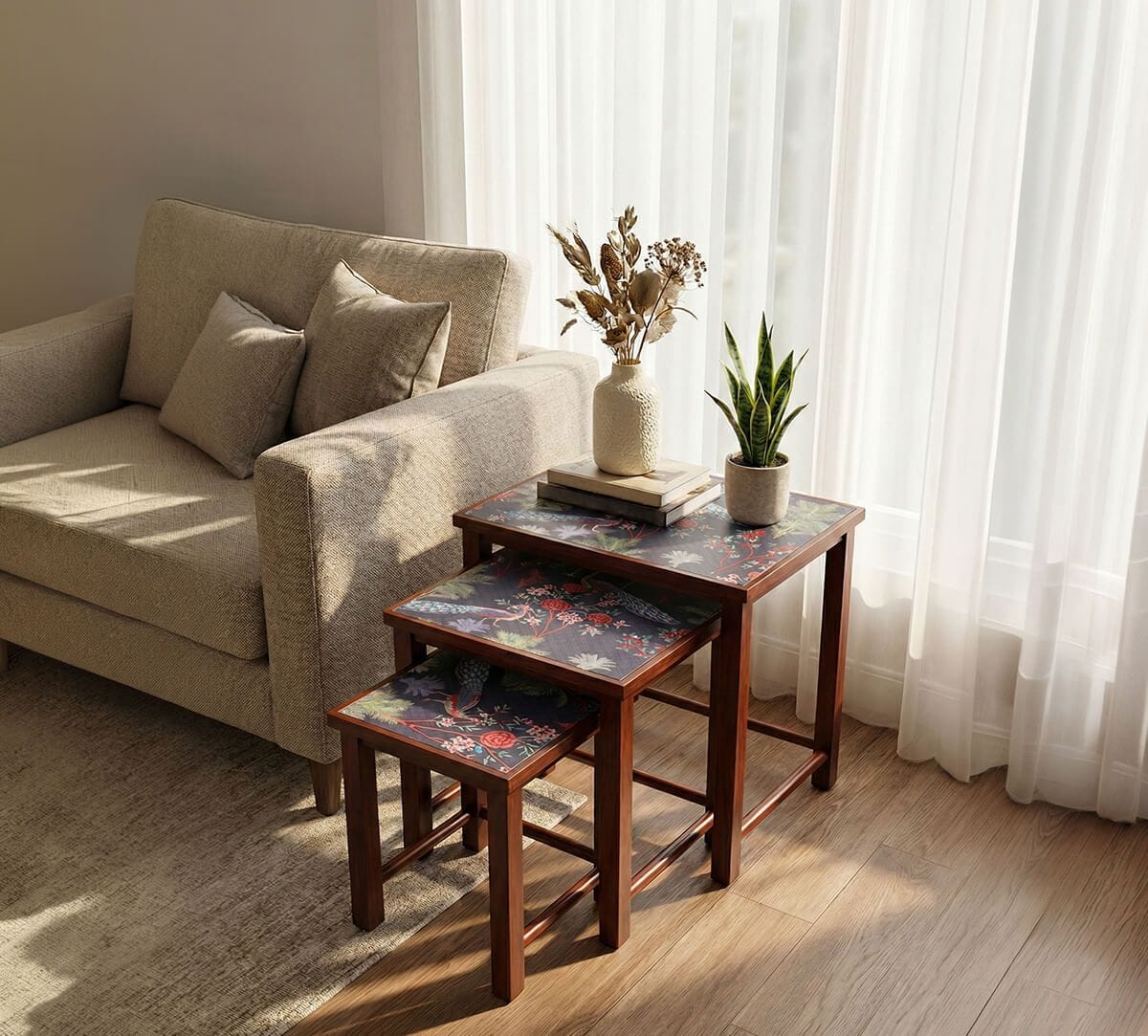 India Circus by Krsnaa Mehta Peacock Garden Nesting Table