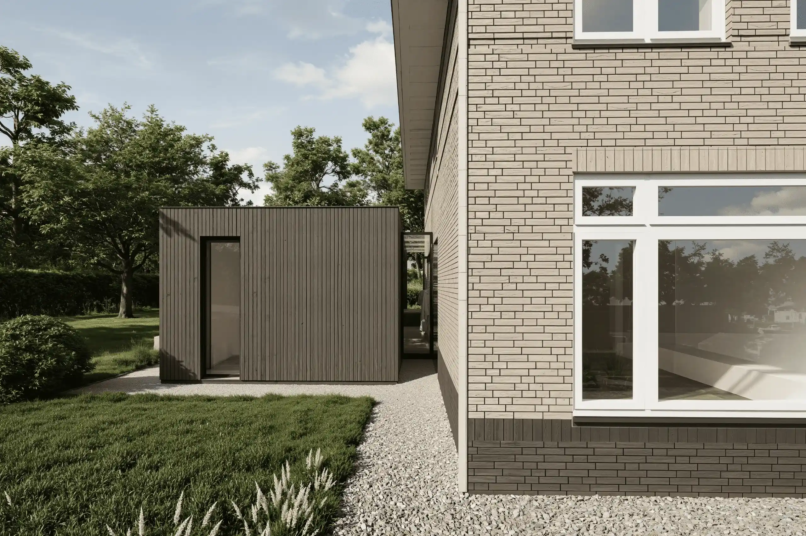 Een perfecte naadloze aansluiting tussen de oorspronkelijke woning en de verbouwing