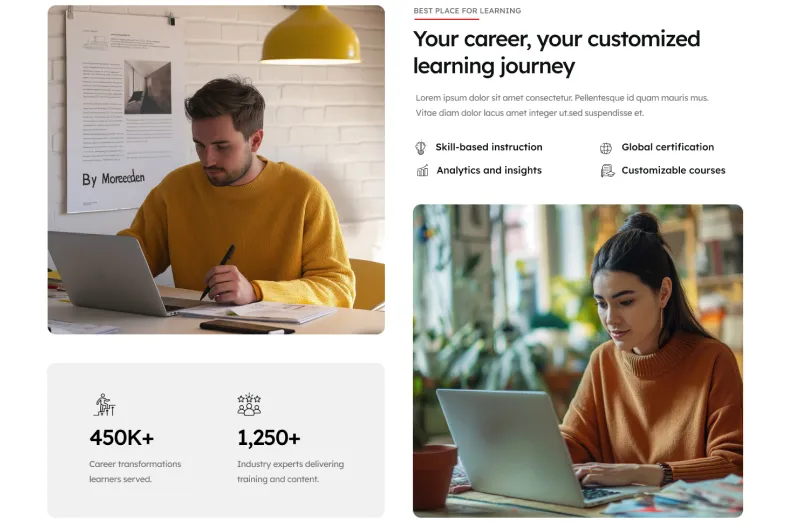 landing about two screenshot