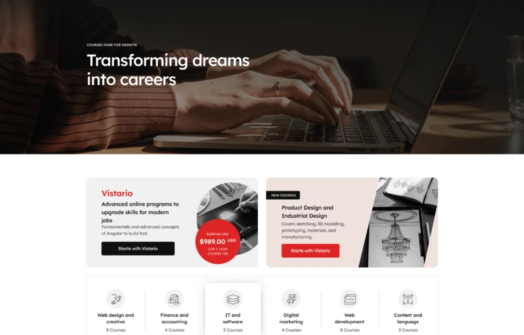 landing course two screenshot