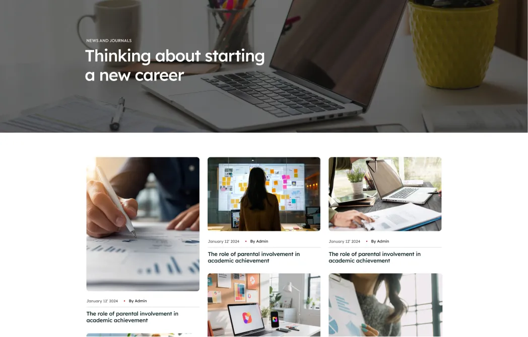 landing blog one screenshot