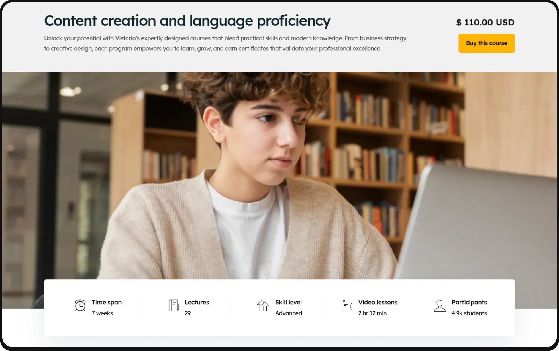 landing corse details screenshot
