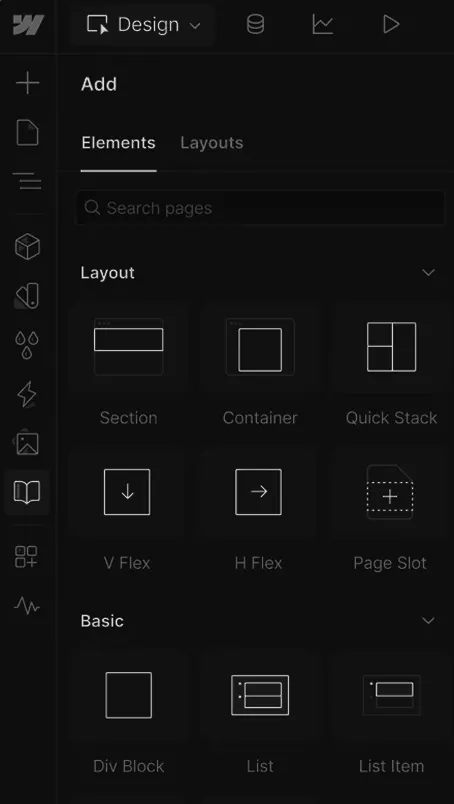 landing banner webflow pannel