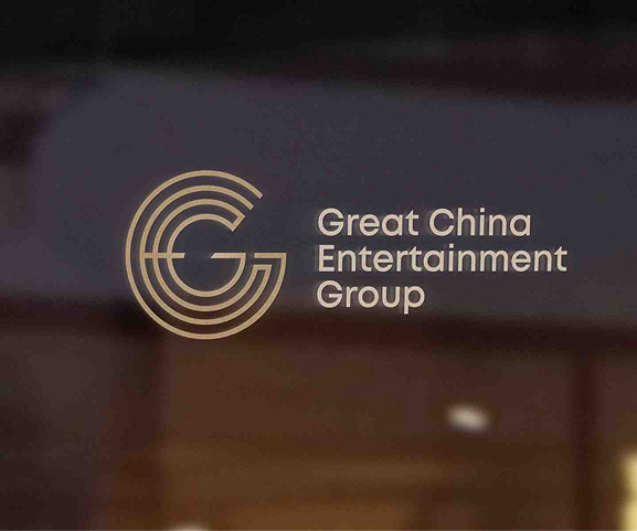 Logo of Great China Entertainment Group with stylized letter G made of concentric lines.