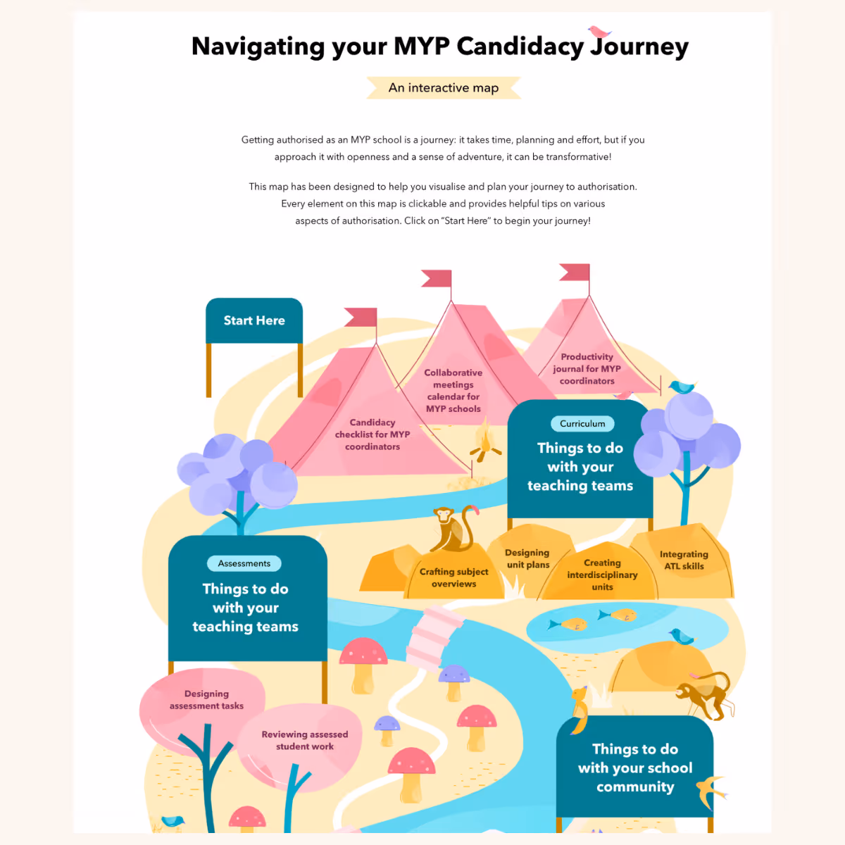 Interactive webpage for a guide