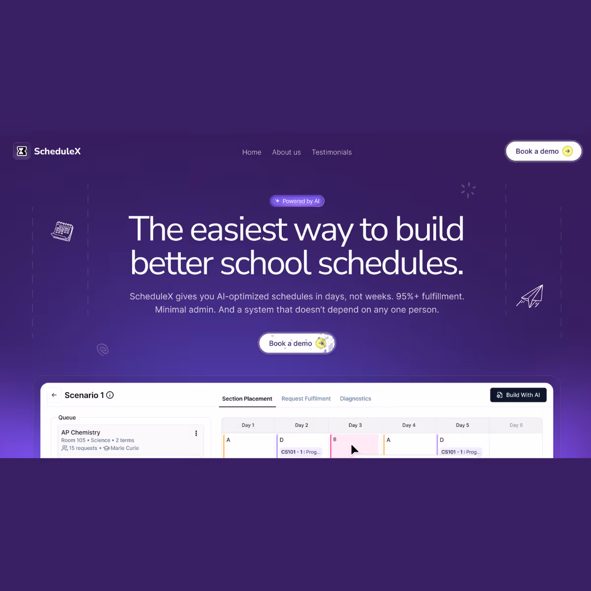 ScheduleX Homepage