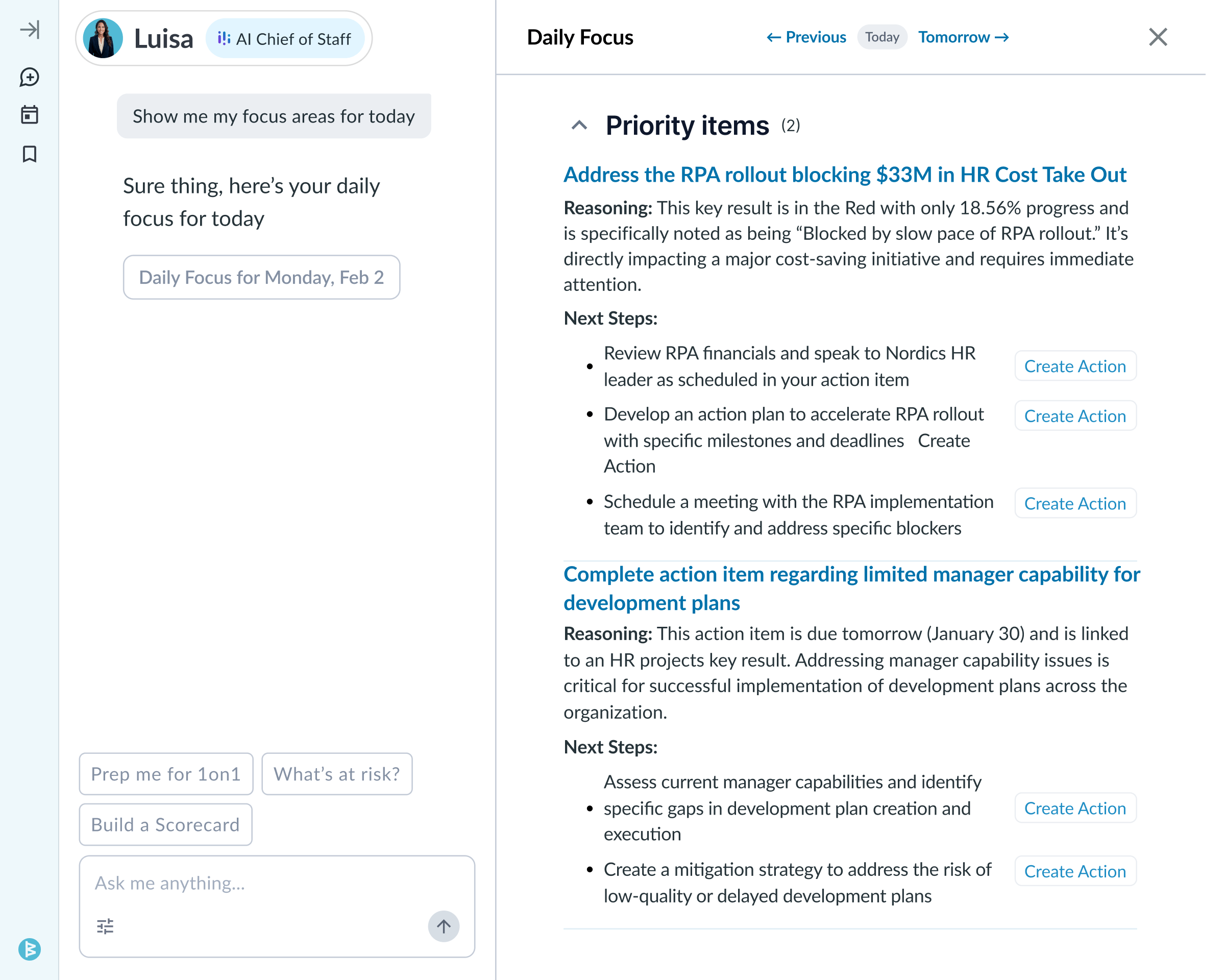 weekly priority work