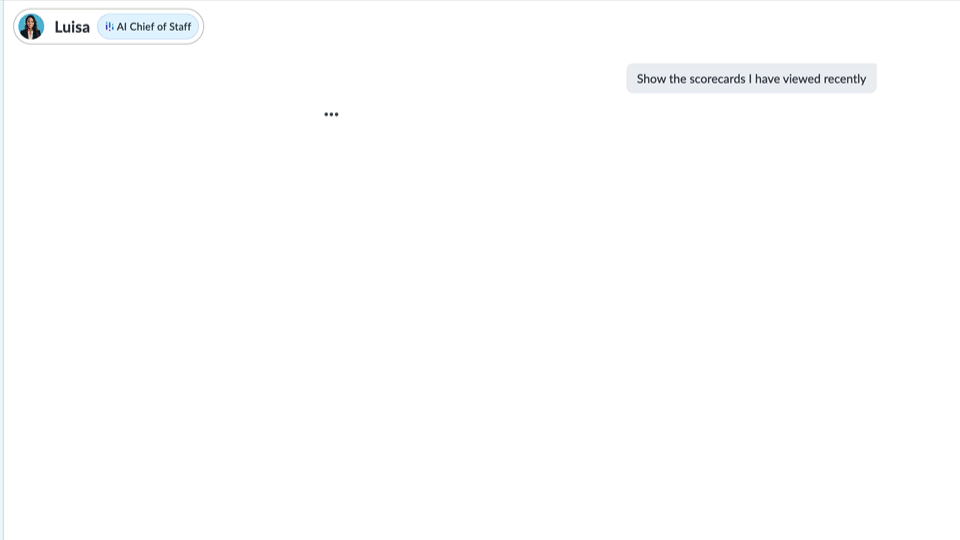 Chief of Staff Agent displays a dependencies scorecard