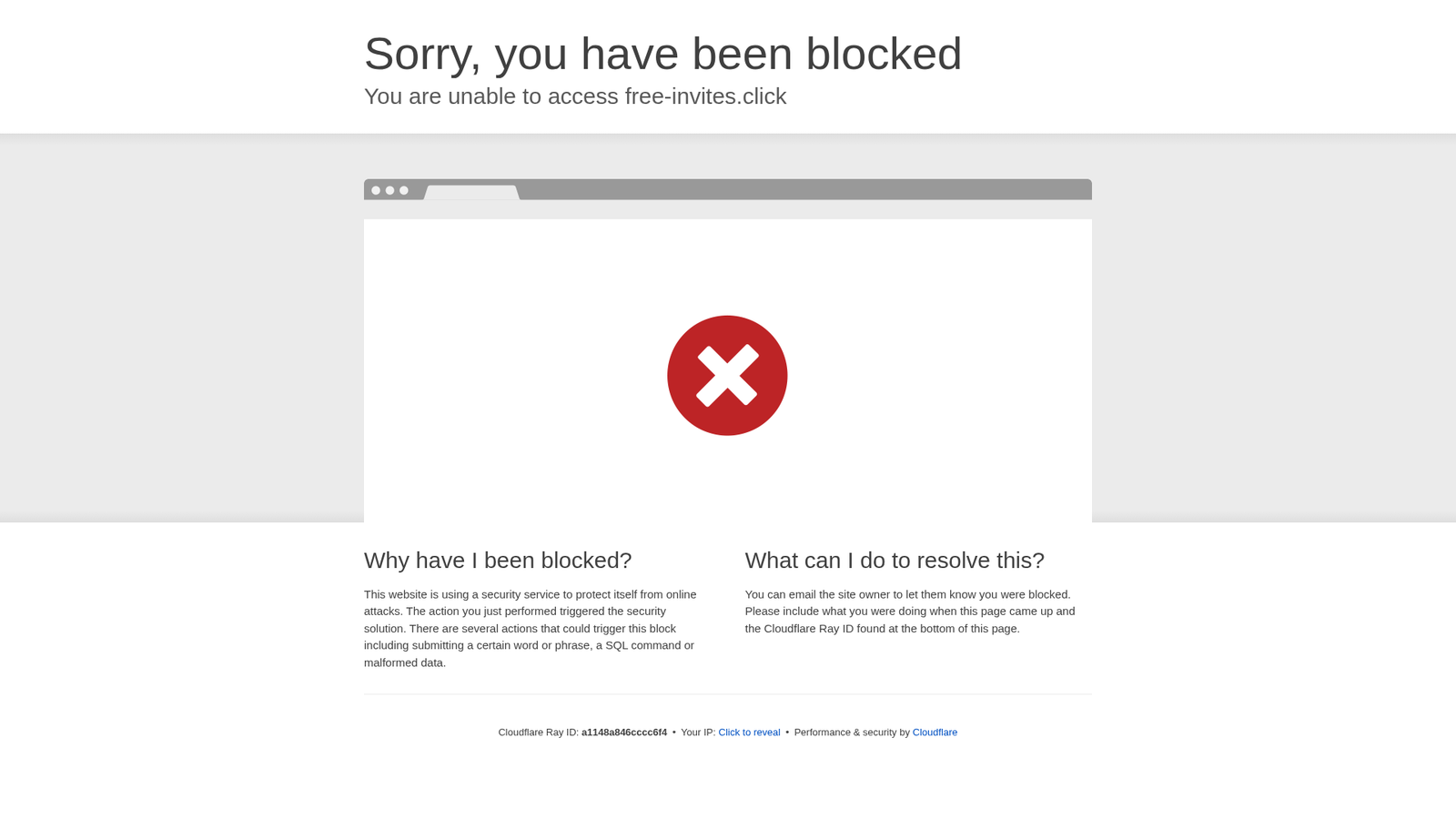 Figure 2. Cloudflare block page served to the Aegis AI crawler by free-invites[.]click. Campaign payload domains filter non-residential traffic before any content is reached. (Aegis AI crawl)