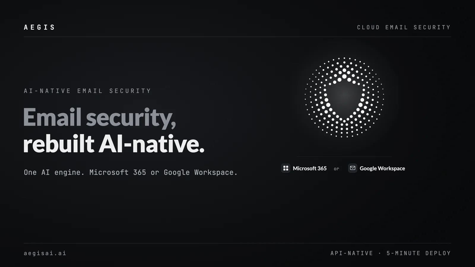 AegisAI AI-native email security for Microsoft 365 or Google Workspace