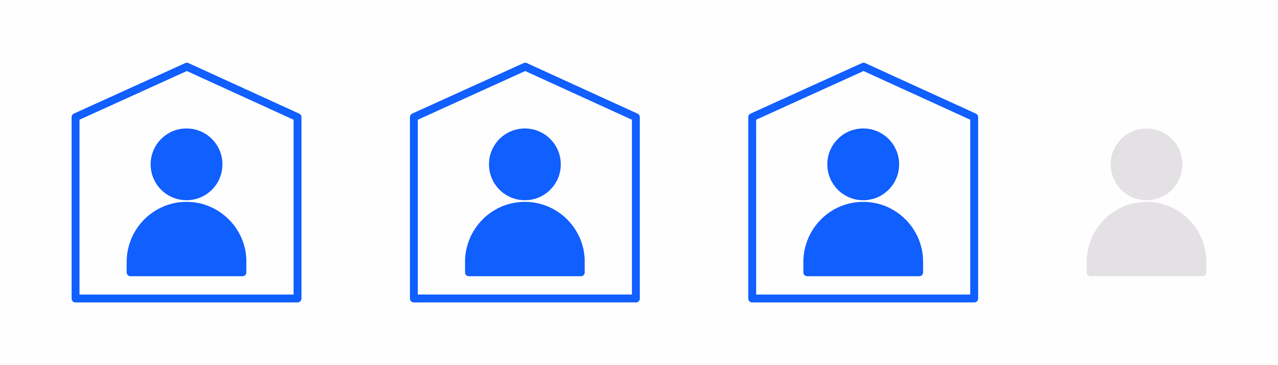 Icons of people within homes, showing 77% of adults over 50 prefer to age in place