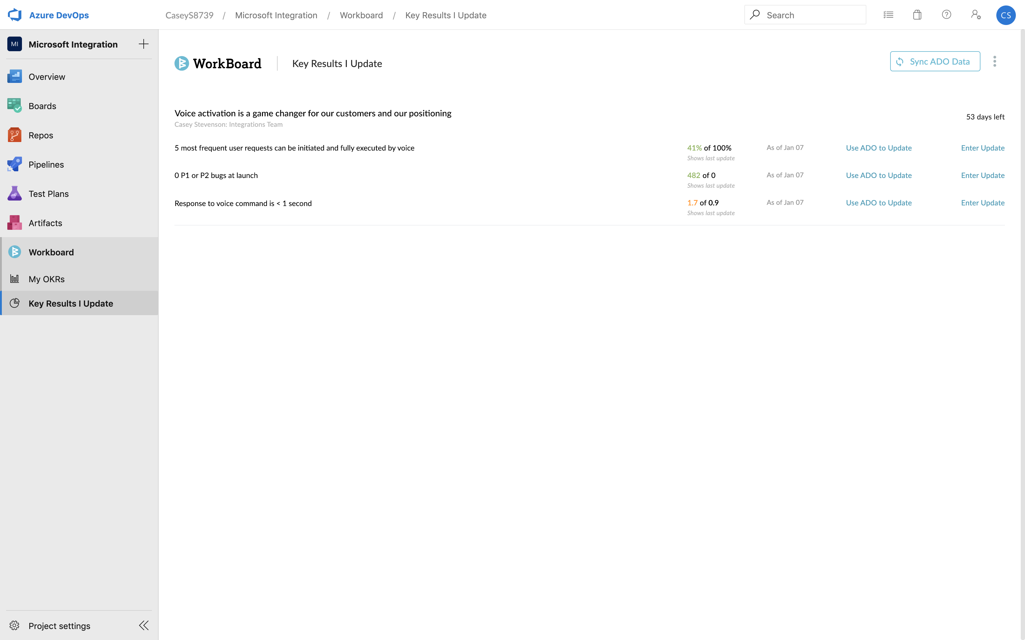 WorkBoard OKRs for Azure DevOps