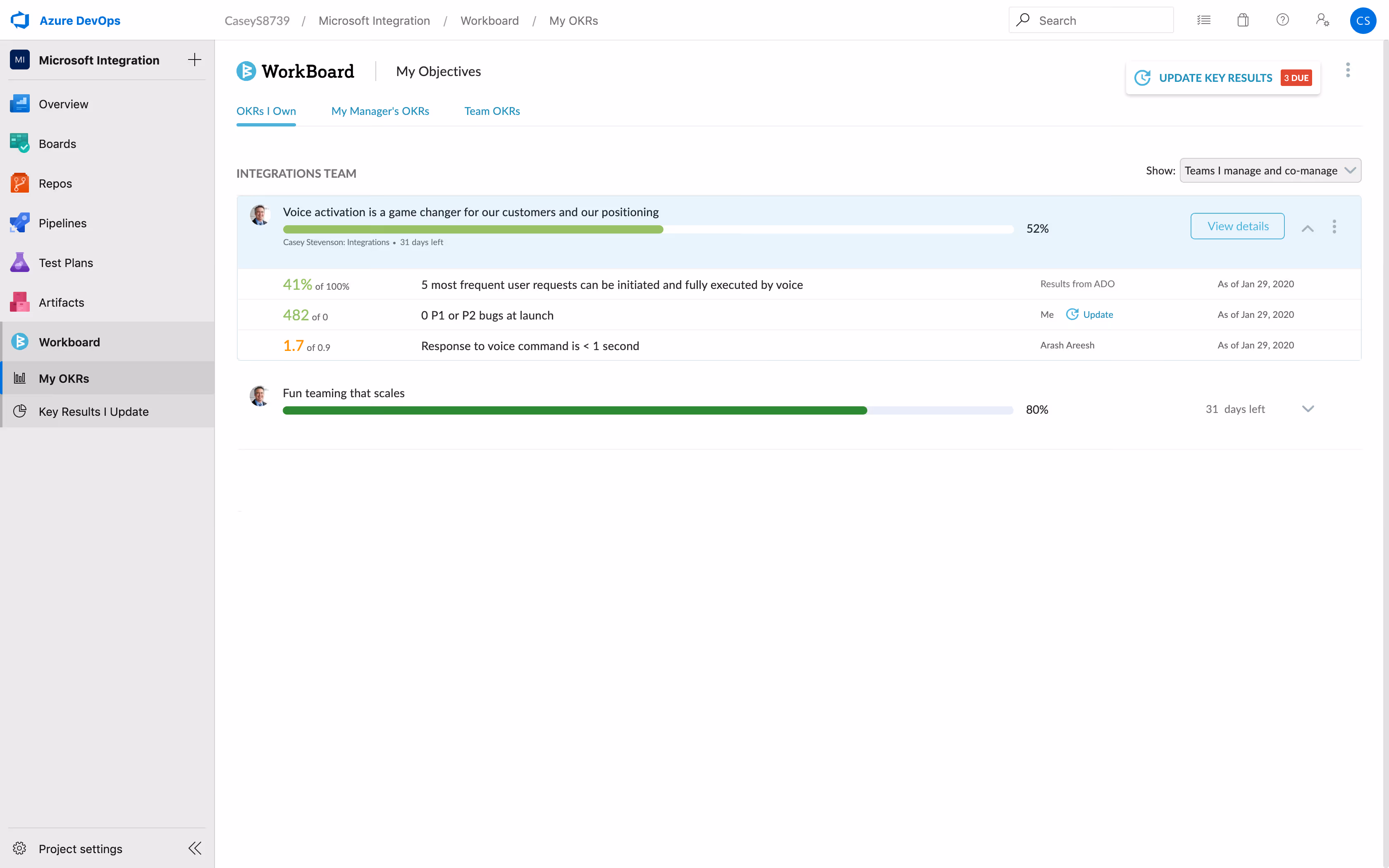WorkBoard OKRs for Azure DevOps