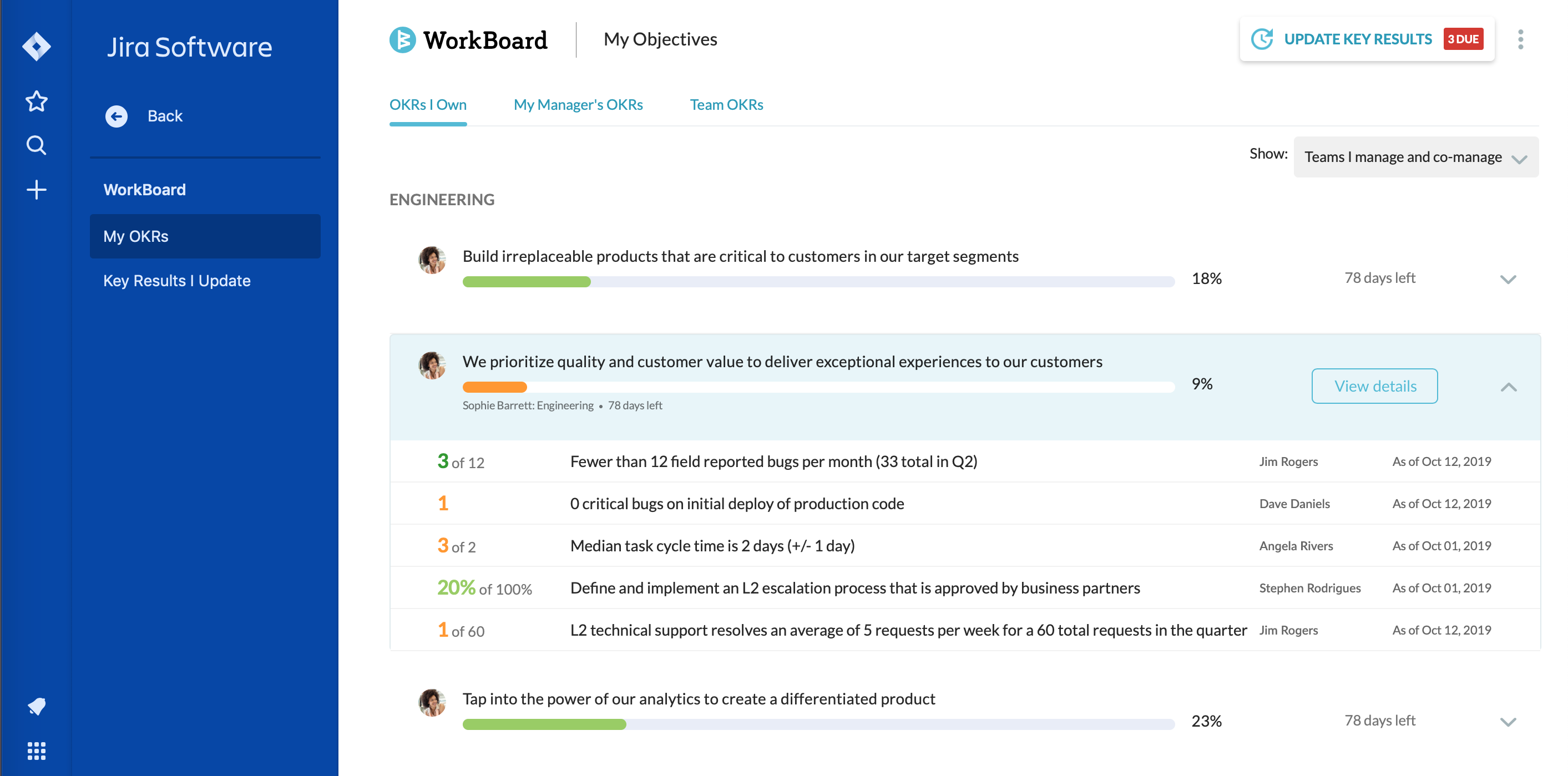 WorkBoard OKRs for Jira