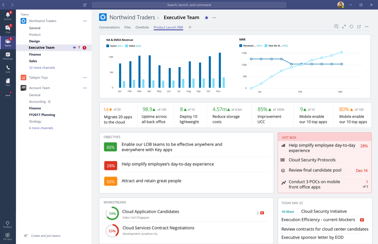 Have continuous access within Teams to WorkBoard’s Running Business Reviews