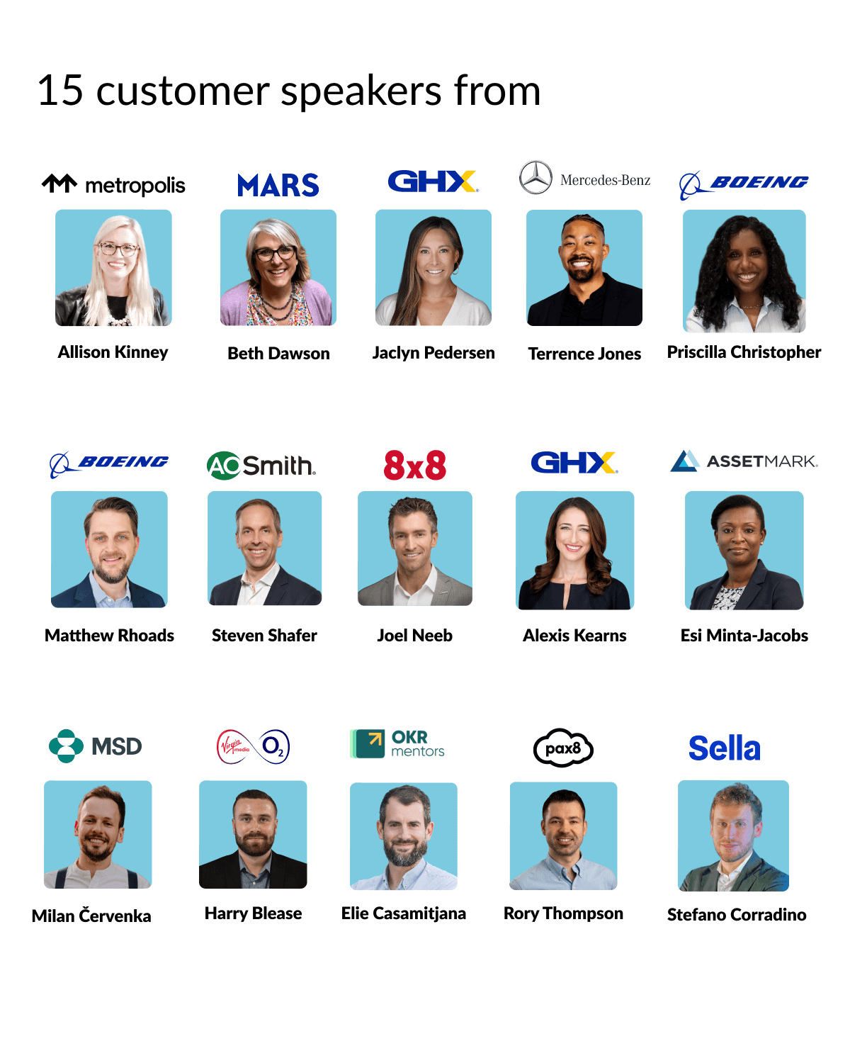 Accelerate US and Accelerate EU speakers in 2025