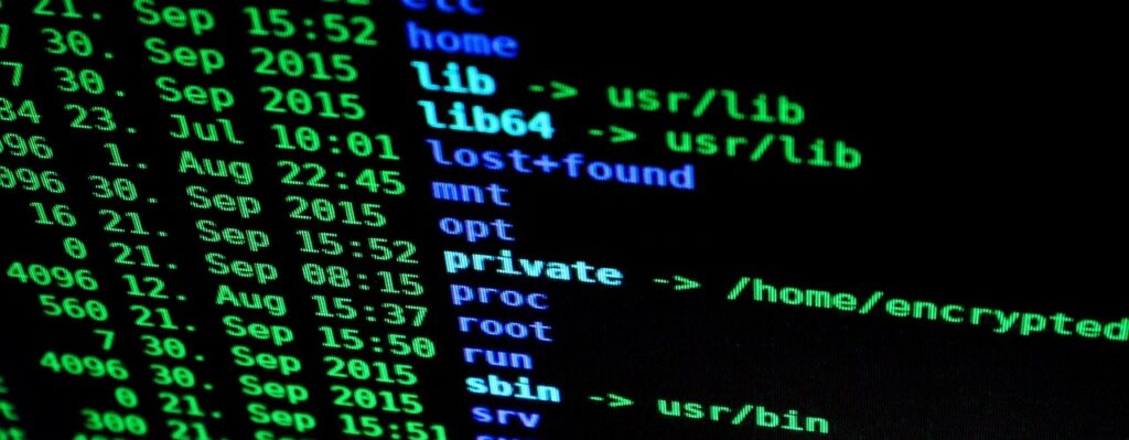 A close-up photograph of coding on a computer screen.