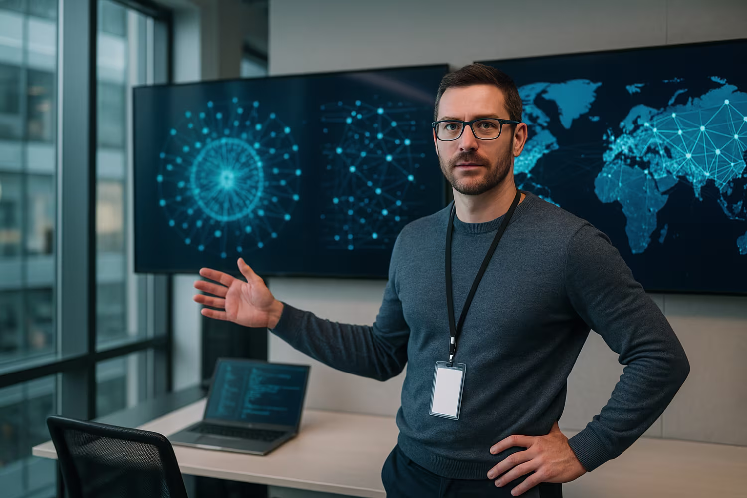 IT professional upgrading infrastructure screens