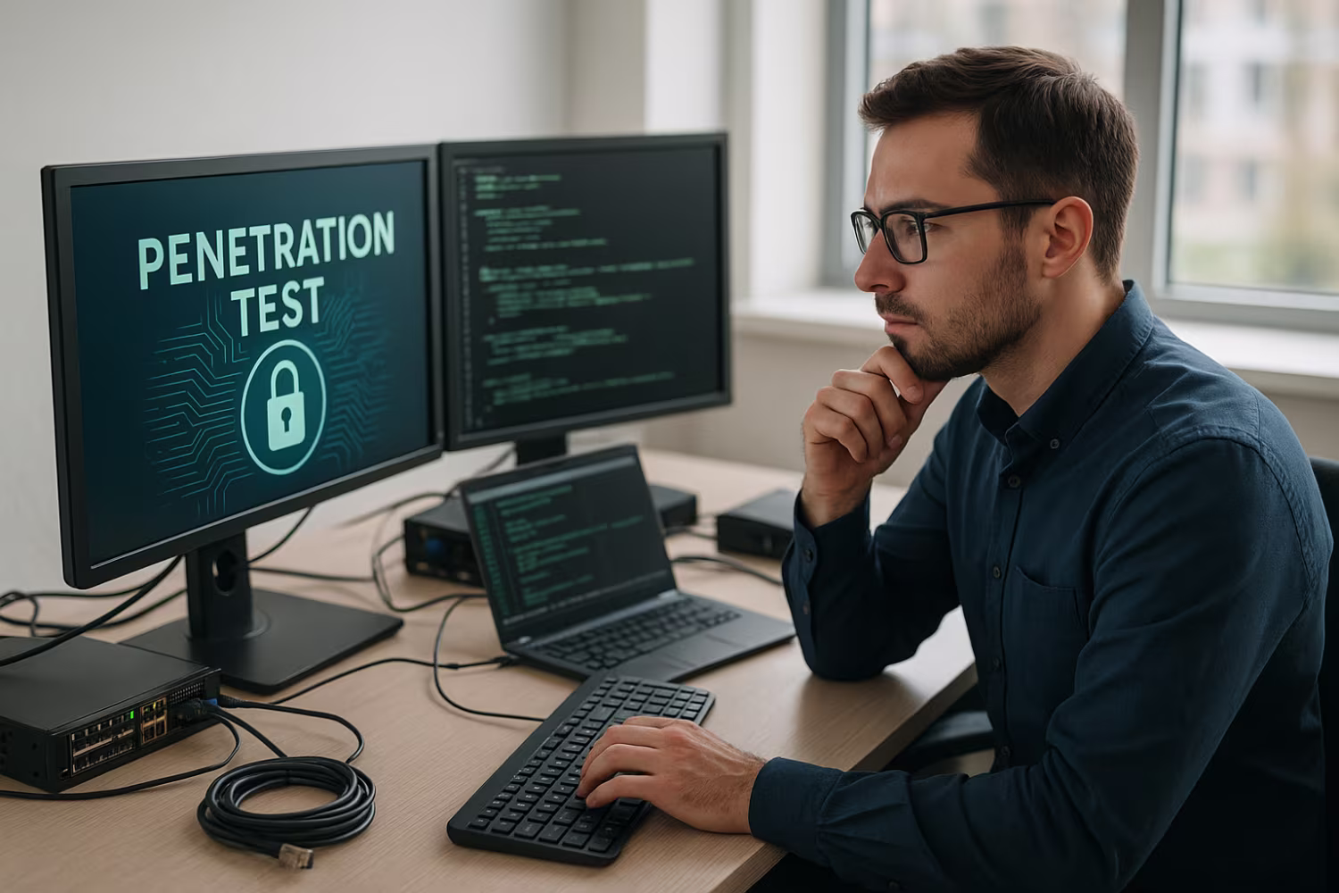 Cybersecurity expert conducting penetration testing