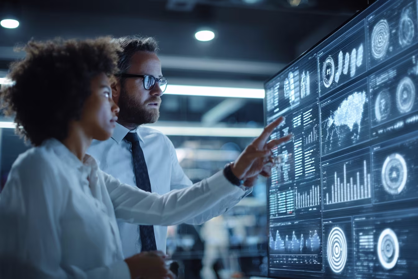 Today Business professionals analyzing ethical technology