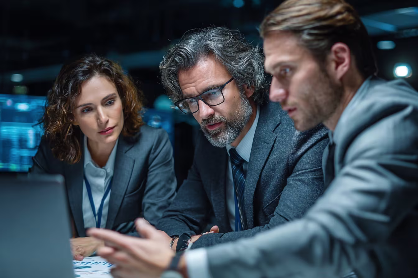 Professionals discussing endpoint security