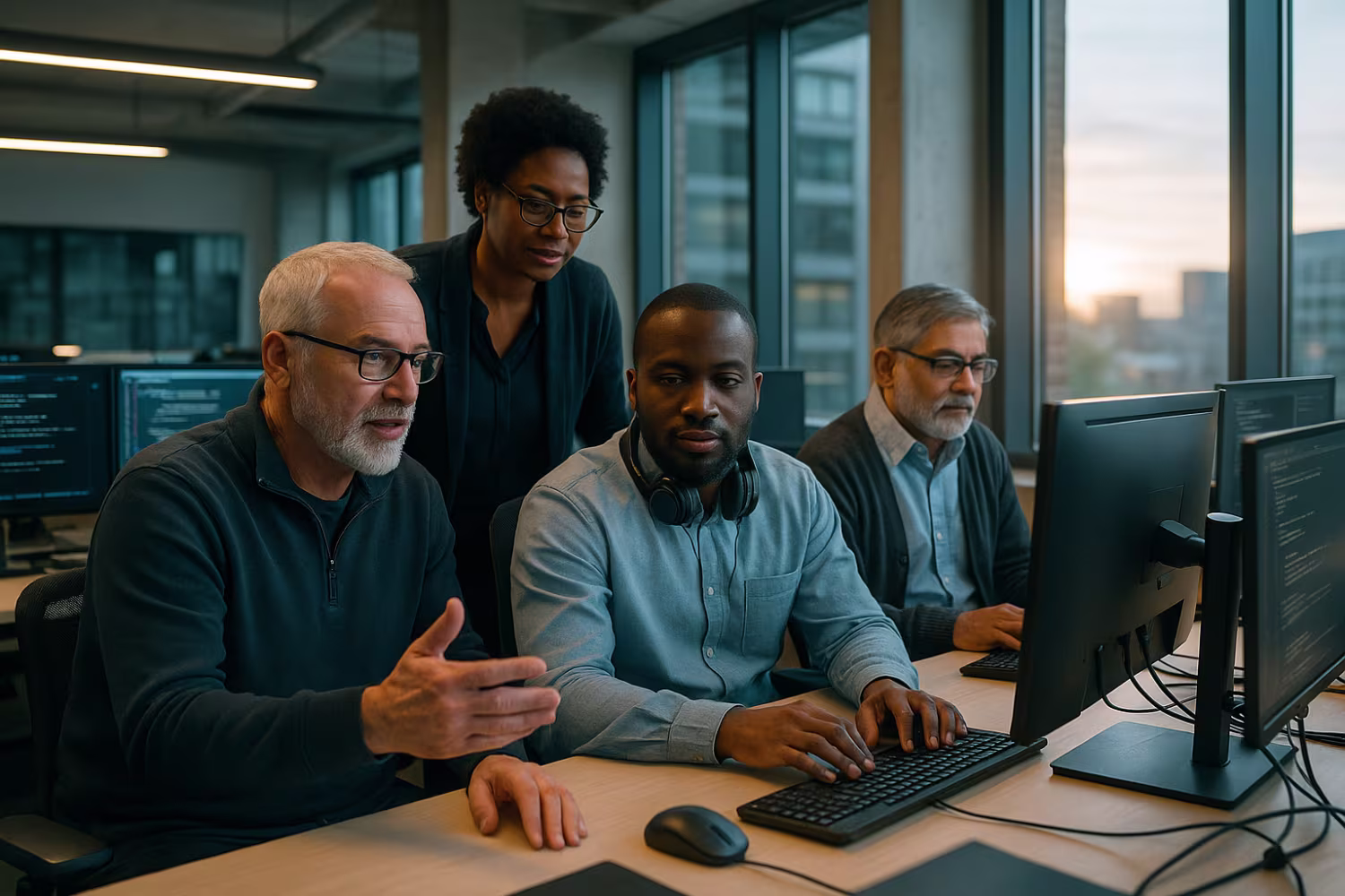 Diverse IT professionals managing security incident response