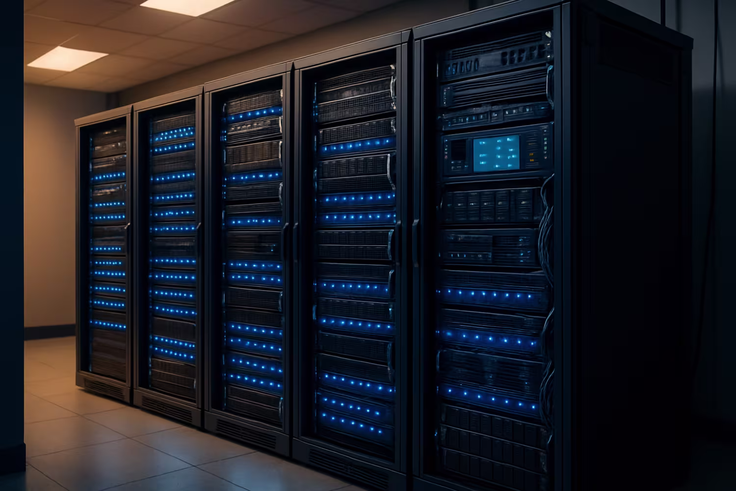 Modern organized server room backup