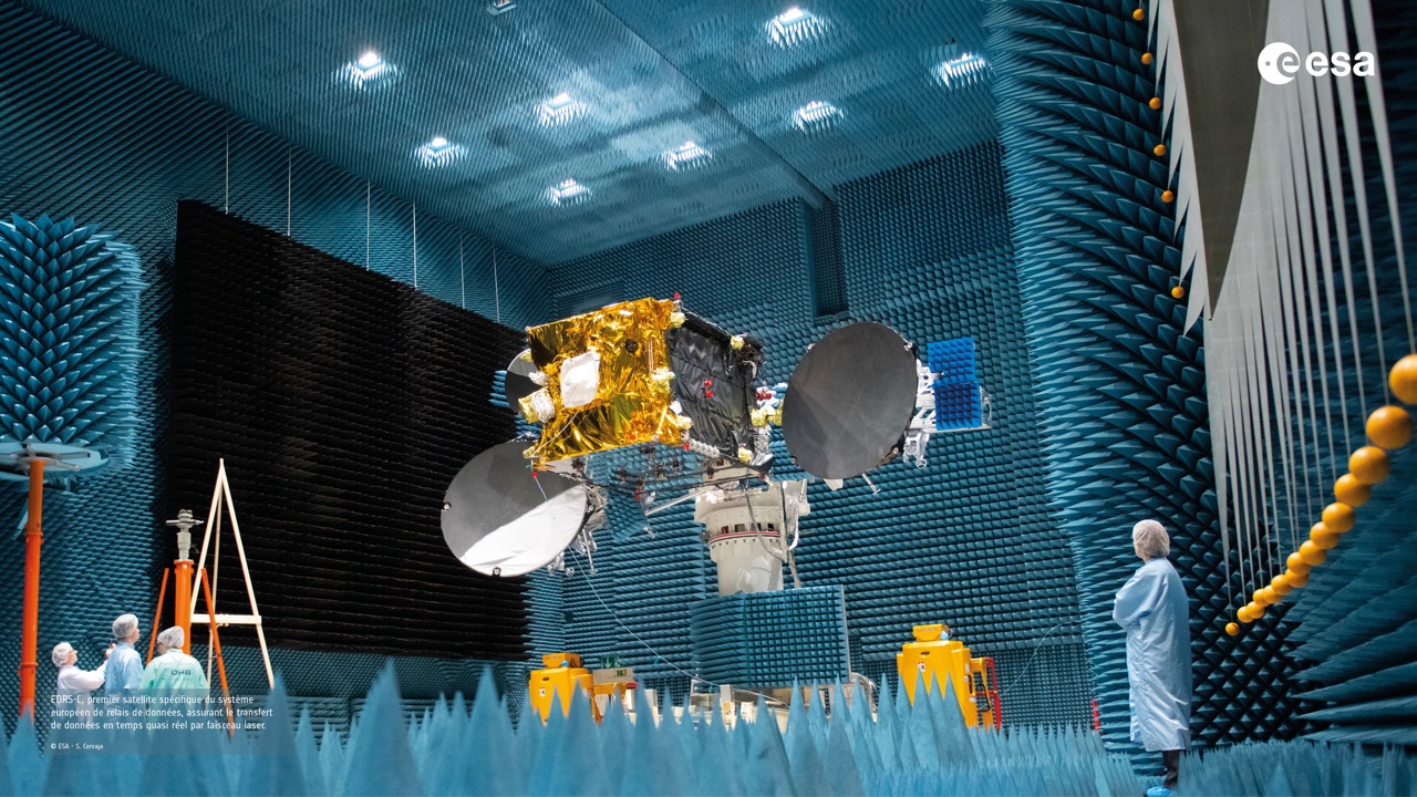 image of a satellite orbiting earth