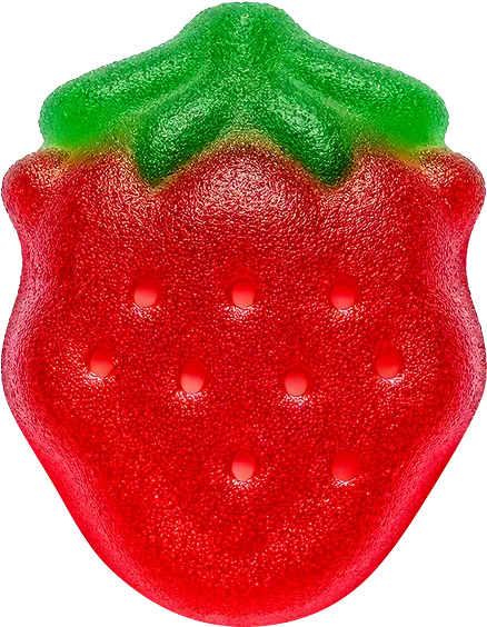 A close up of a strawberry on a black background.