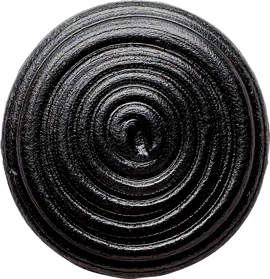 A black and white photo of a circular object.