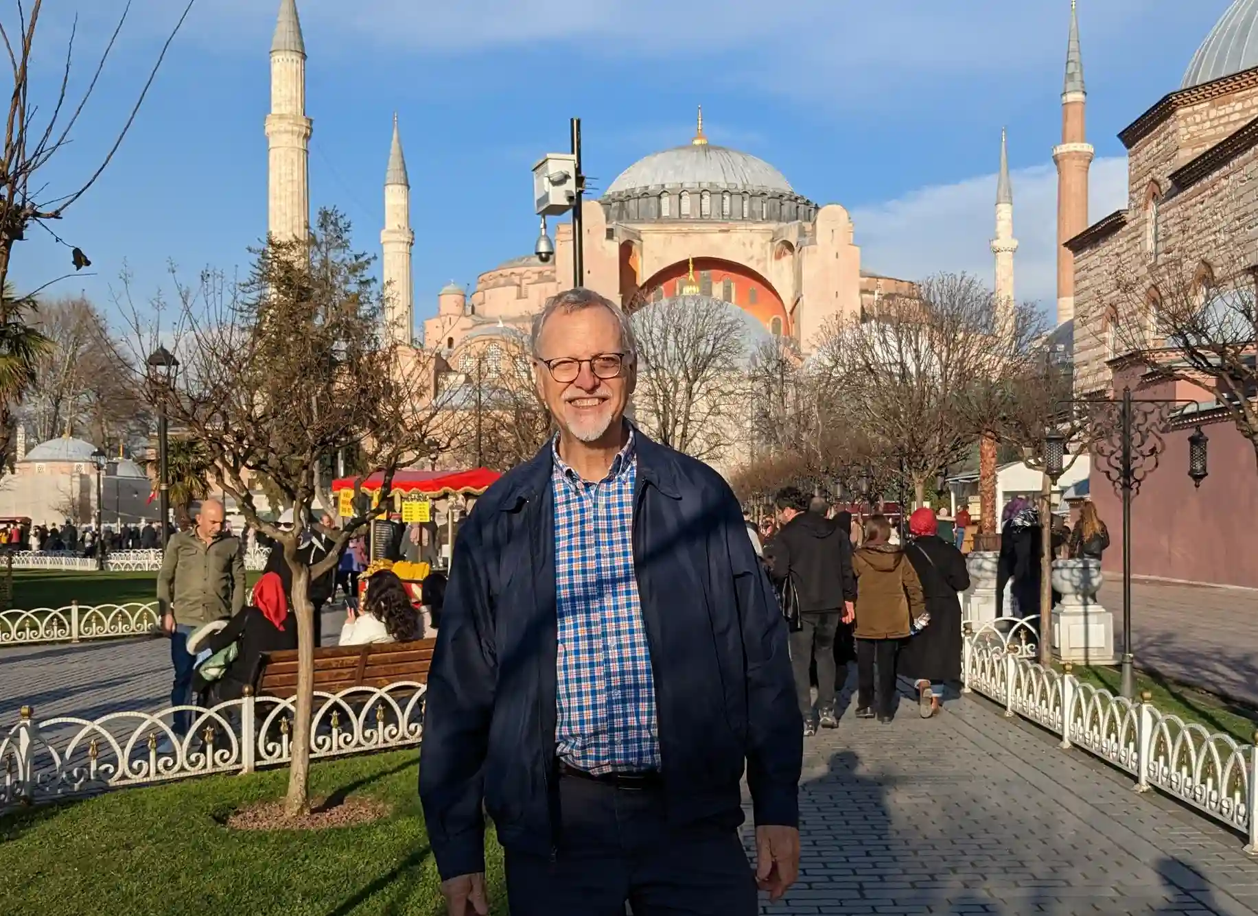 Don in front of the Blue Mosque in Istanbul