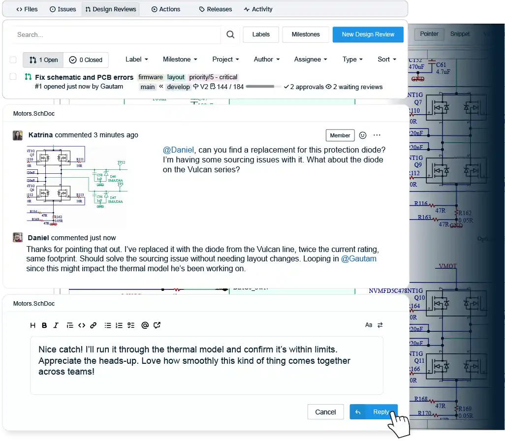 Design review in AllSpice