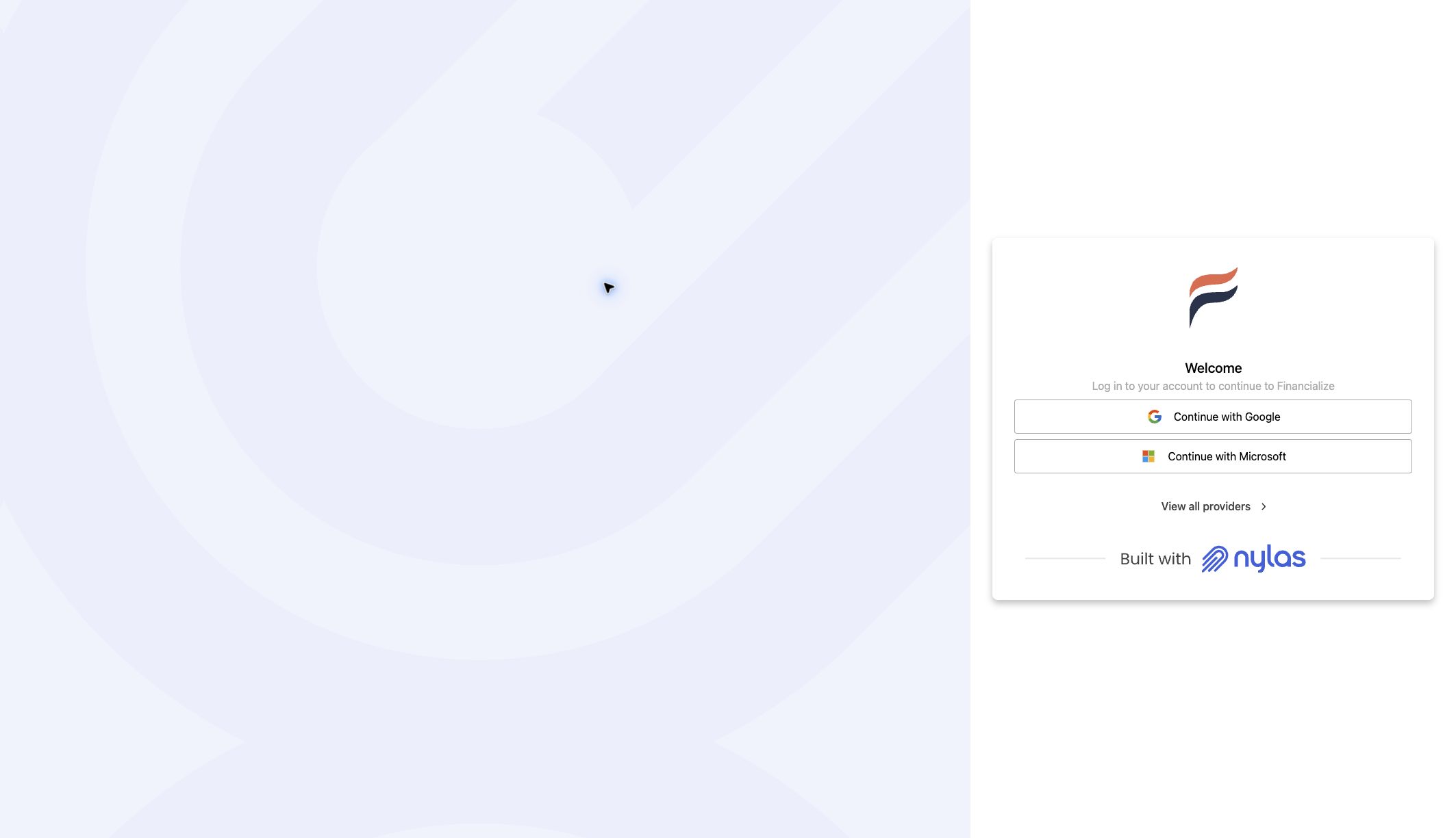 Nylas calendar authorization screen with Google and Microsoft sign-in options