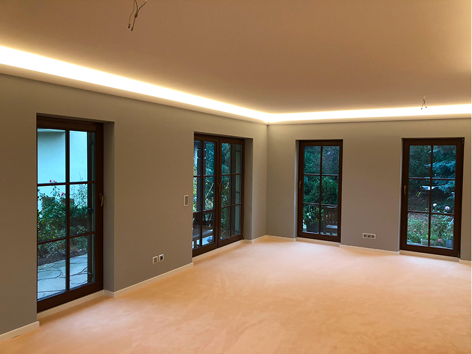 LED-Vouten im Wohnzimmer