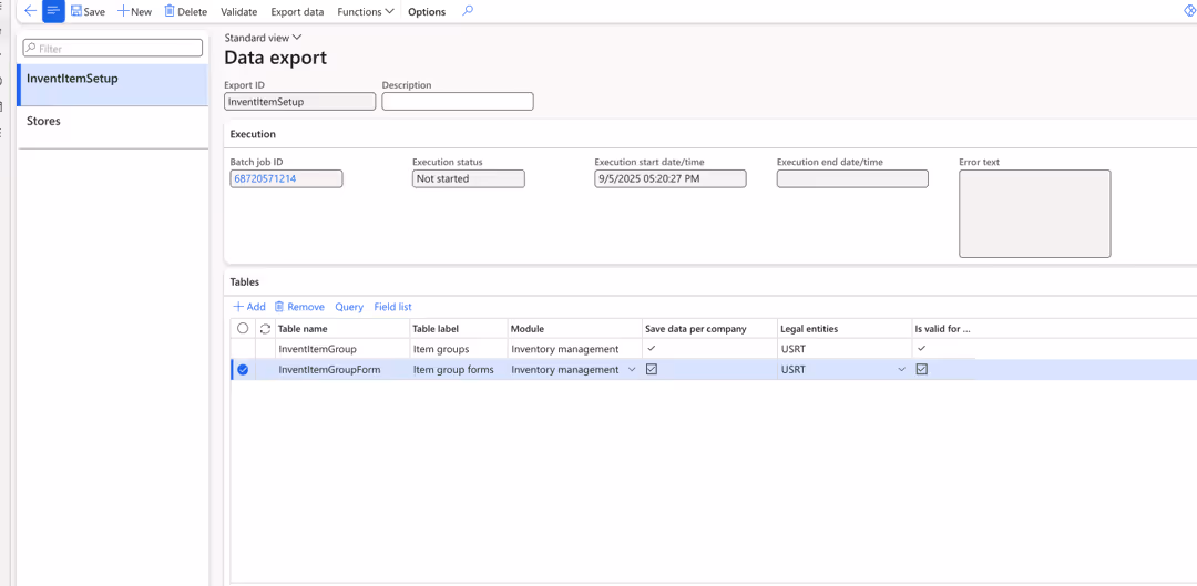 Data export