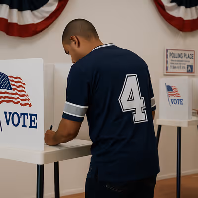 A sports fan voting