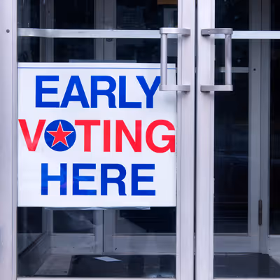 Early voting sign outside of polling location