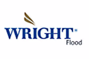 Wright Flood company logo with a stylized gold wing above the letter W and text reading 'WRIGHT Flood'.