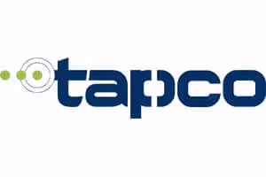 tapco company logo with stylized text and a circular target design on the left.