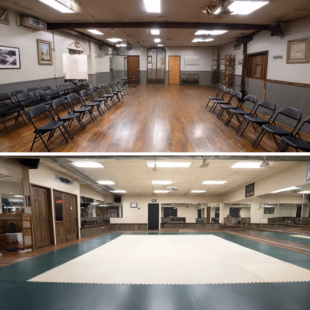Comparison of shared facility versus dedicated martial arts studio space