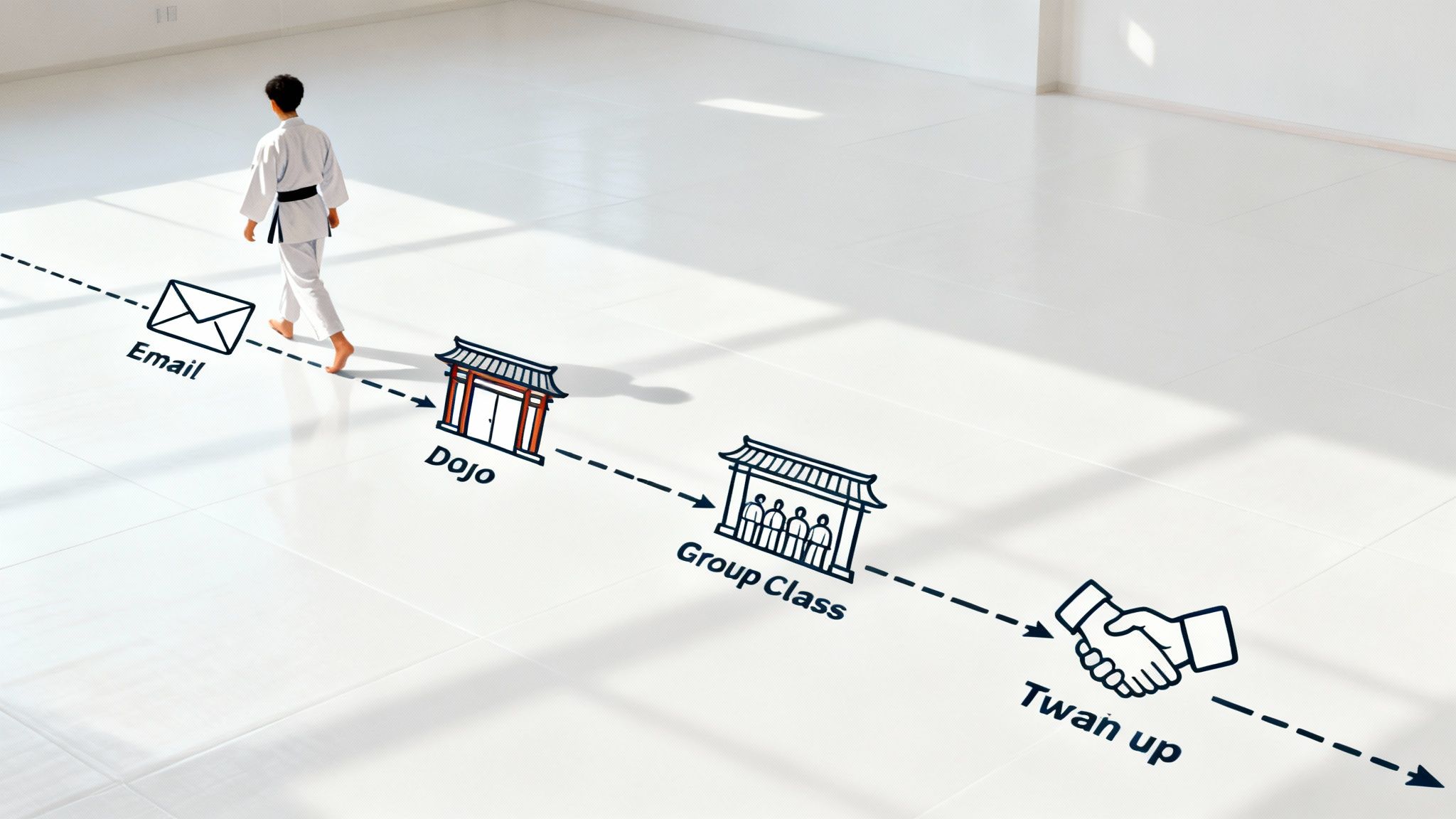 A person mapping out a journey on a large whiteboard.
