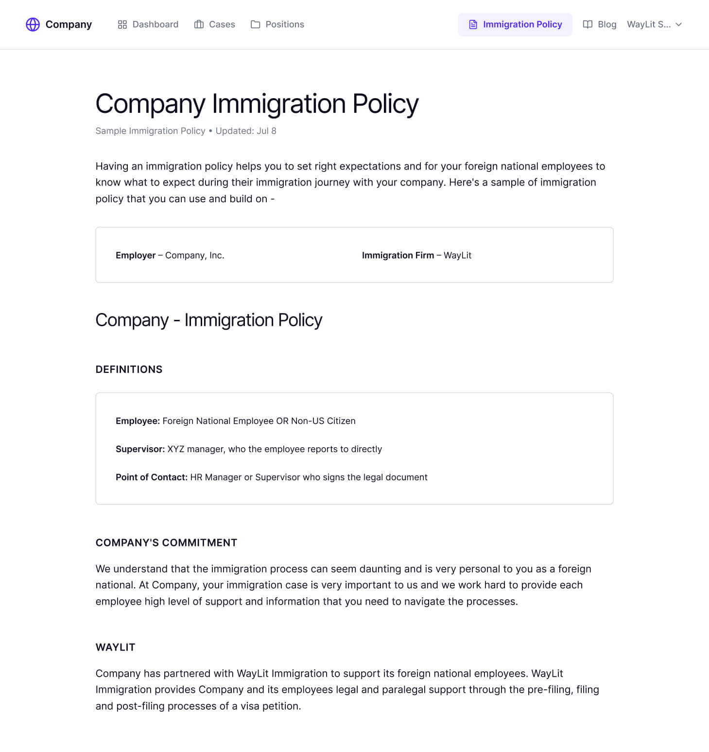 Corporate U.S. Immigration Policy