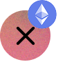 Red X mark with Ethereum logo