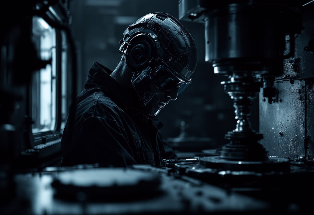 image of workers at machining station