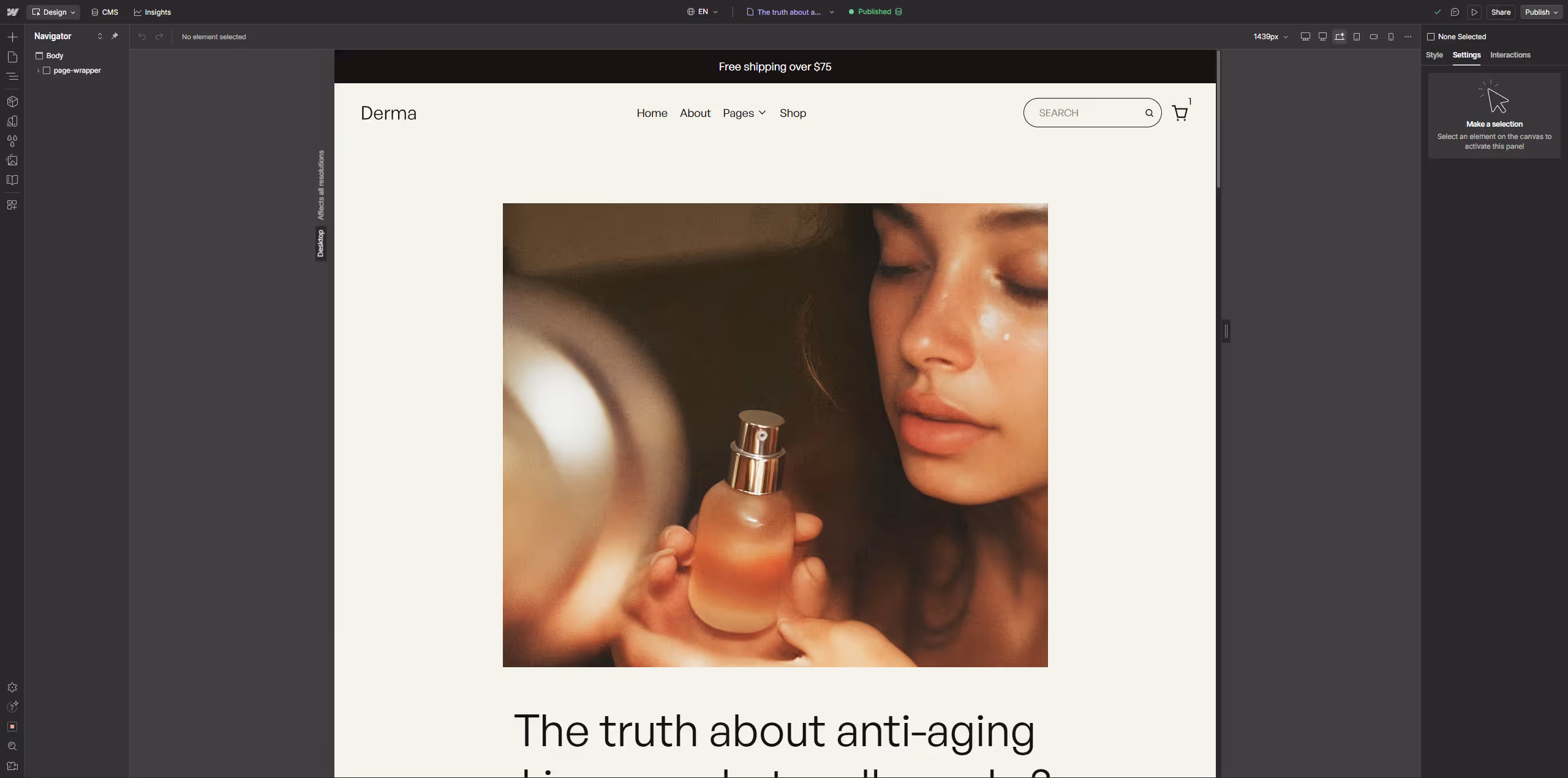 Derma Webflow Template And Ui Kit Cms Page | BRIX Templates