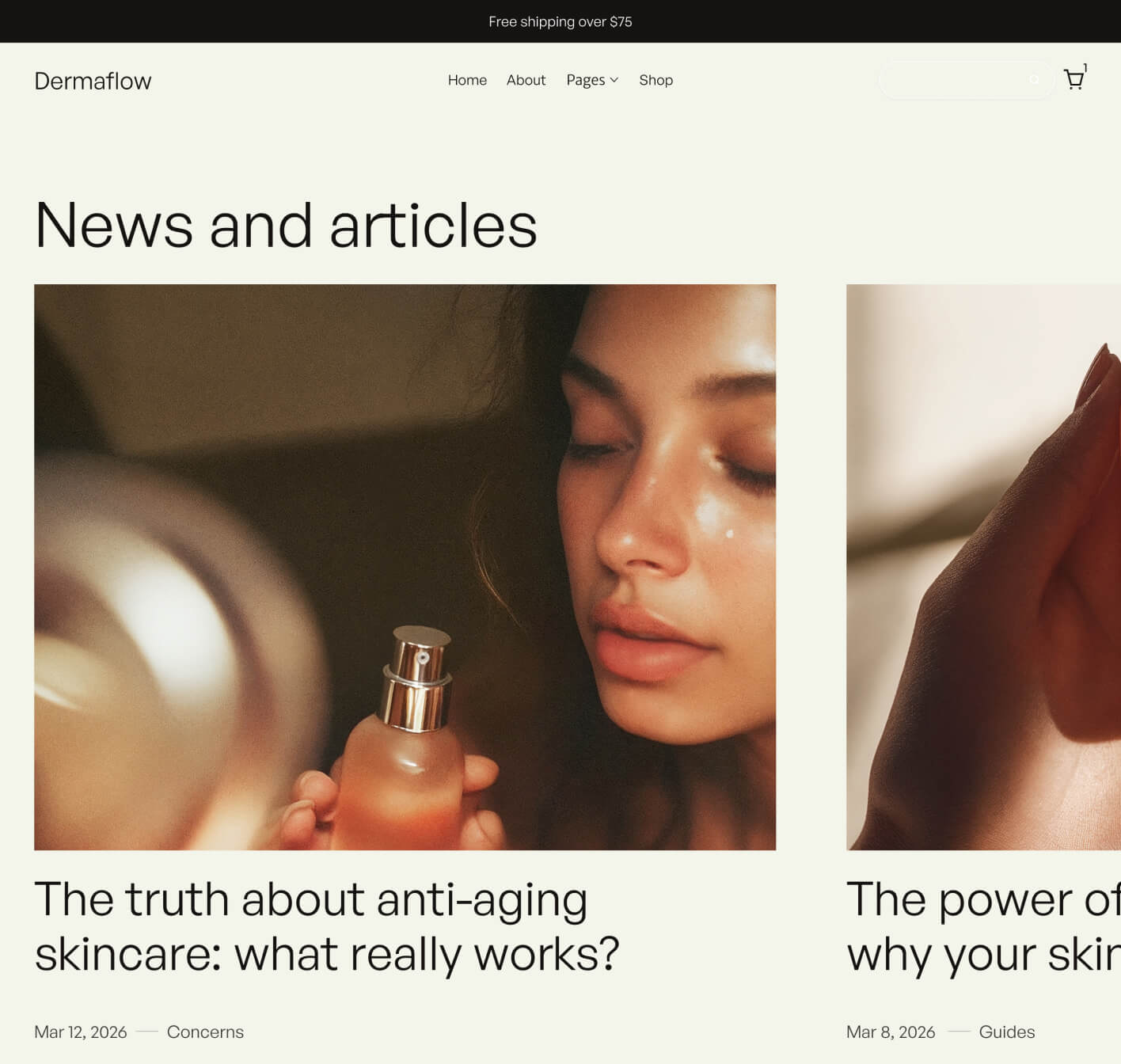 Dermaflow - Blog V2 Page - Skincare Webflow Template