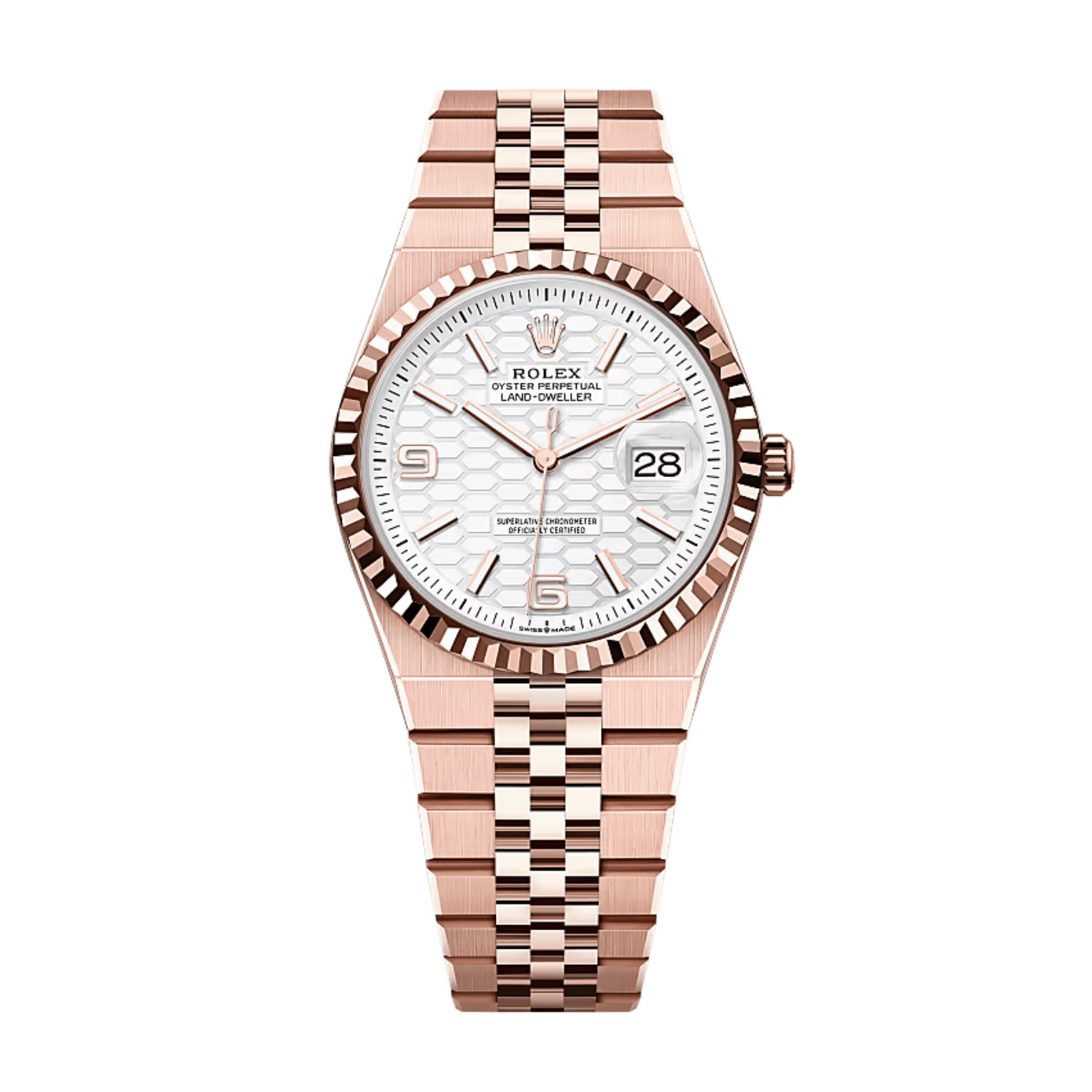 Land-Dweller Rose Gold Jubilee White Dial 36mm