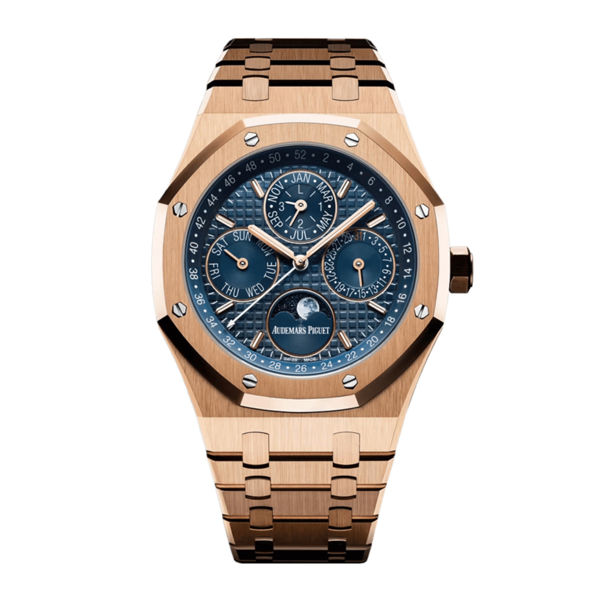 Royal Oak Perpetual Calendar Rose Gold Blue Dial 41mm